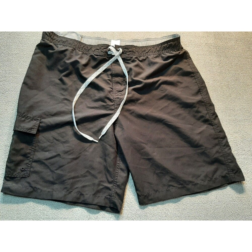 Merona Classic Black Board Shorts Swim Trunks Men’s Size XL